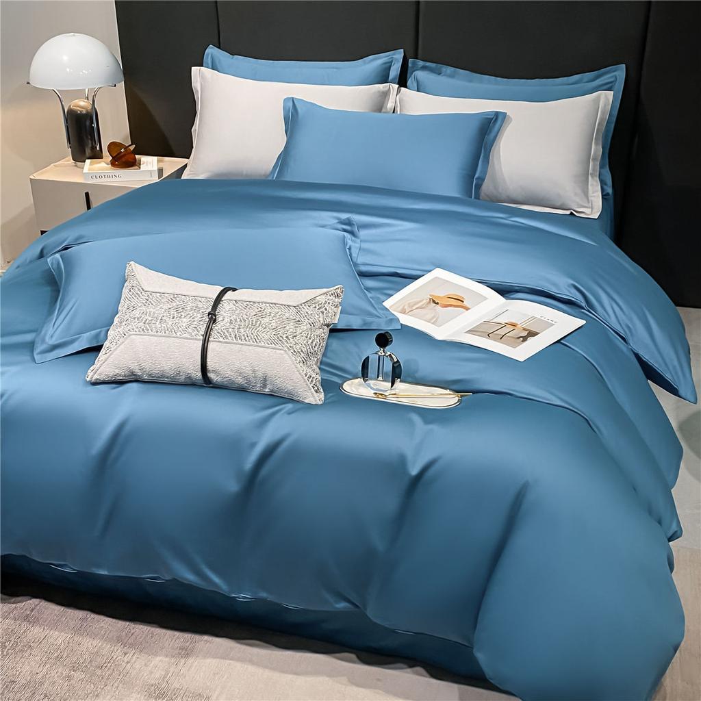 Long Staple Cotton 80 Count Pure Cotton Solid Color Single Duvet Cover Three Piece Set Four Piece Set Solid Color Duvet Cover