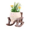 Cheerful Rocking Chair Succulent Planter Pot Creative Garden Decor for Indoor and Outdoor Use