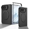 For iPhone Duo Case Ultra-Thin Skin-Friendly Matte Magnetic Rotating Bracket With Tempered Film Shockproof Protection Back Cover