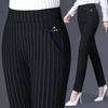 Women Elastic Waist Casual Straight Pants Female Trousers Lady Stripe Pencil Pants