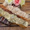 Gold Color Chic Belt Wedding Jewelry For Women Flower Crystal Waist Belt Chain Adjustable Length 2023