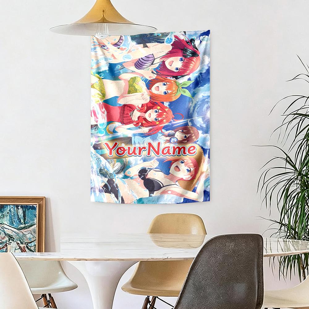 Quintessential Quintuplets Custom Your Name Wall Decor Tapestry Art For Pet Memorial Birthdaywedding Party Backdrop Family Gift
