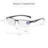 Half Frame Eyeglasses Anti Blue Light Metal Black Reading Glasses for Men Fashionable Business Computer Classic Reading Glasses