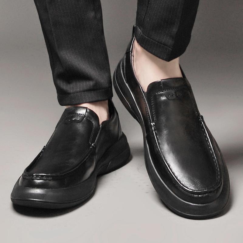 Мужская деловая обувь высокого класса, классические лоферы на толстой подошве, износостойкие, повседневные, универсальные, из натуральной кожи