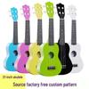 21-дюймовая цветная укулеле для начинающих, мини-гитара, пластиковый музыкальный инструмент