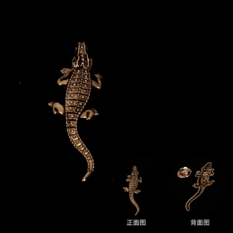 Металлическая брошь в виде крокодила, ретро-серия, золотая серия, костюм, рубашка, пиджак, пальто, воротник, булавка, модная, продвинутая, чувственная, одежда, аксессуары, булавка, подарки