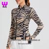 Zebra Print Slimming Fleece Yoga Jacket for Women - Long Sleeve, Lightweight, Perfect for Running, Hiking, Fitness In Spring & Autumn.