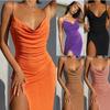 Women Summer Split Slip Dress Ladies Summer Evening Party Cocktail Dresses