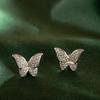 Bague Ringen Trendy Silver 925 Jewelry Gemstones Sweet Earrings For Women Zircon Butterfly Ear-studs Wedding Gift Wholesale