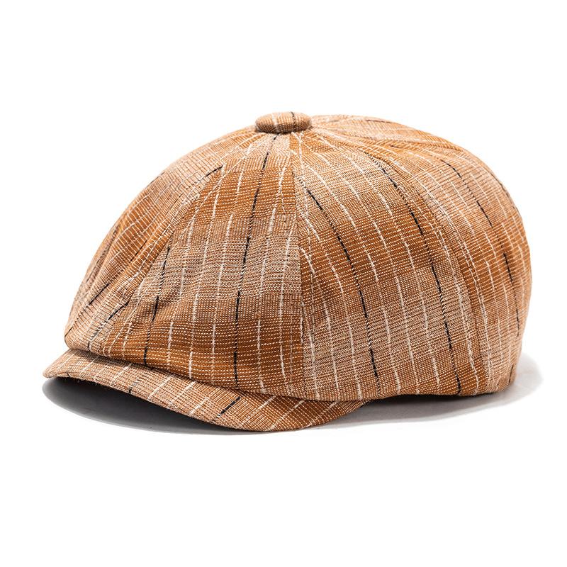 Полосатая восьмиугольная кепка, мужская британская винтажная кепка художника, кепка газетчика, женская кепка