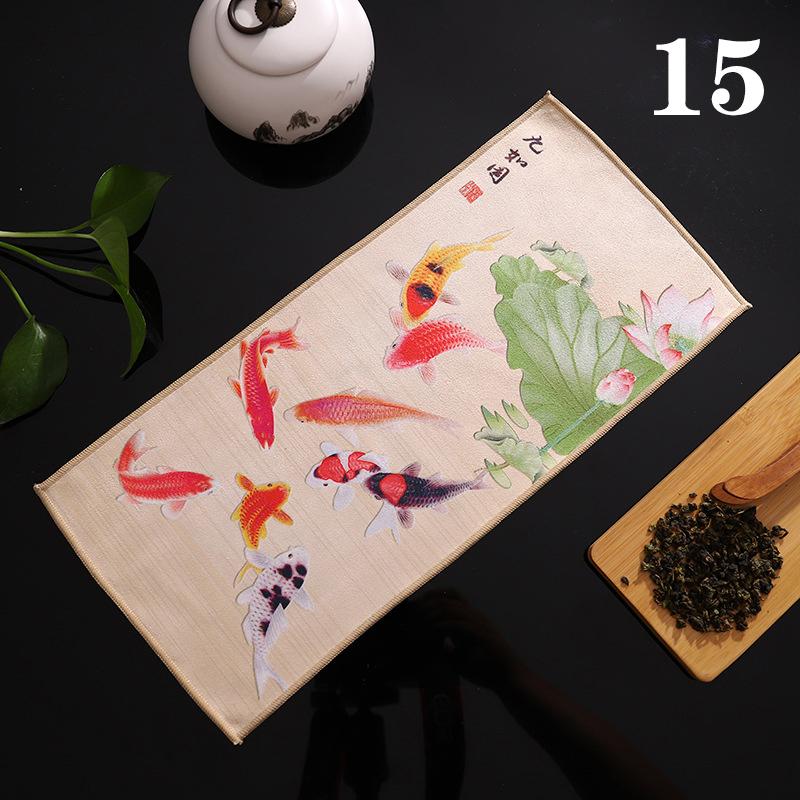 Chinese Super Absorbent High-end Tea Set Accessories Painted Thick Tea Towel