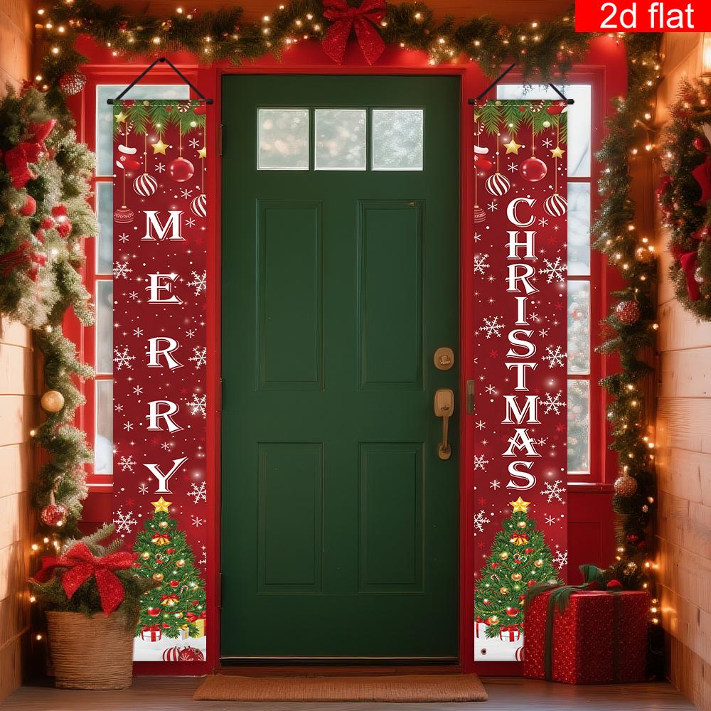 2pcs Christmas & Chinese New Year Horizontal Vertical Door Banner
