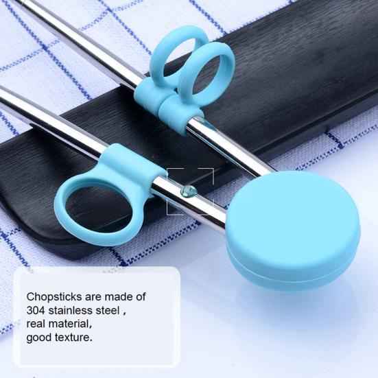 Обучающие палочки для еды с мультяшным узором для лапши, силиконовое силиконовое кольцо, противоскользящие палочки для еды, практичный безопасный корректирующий инструмент