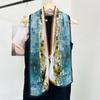 Silk Mulberry Silk Silk Scarf Plain And Elegant Water Ink Bamboo Silk Scarf Women'S Double Crepe Scarf Shawl