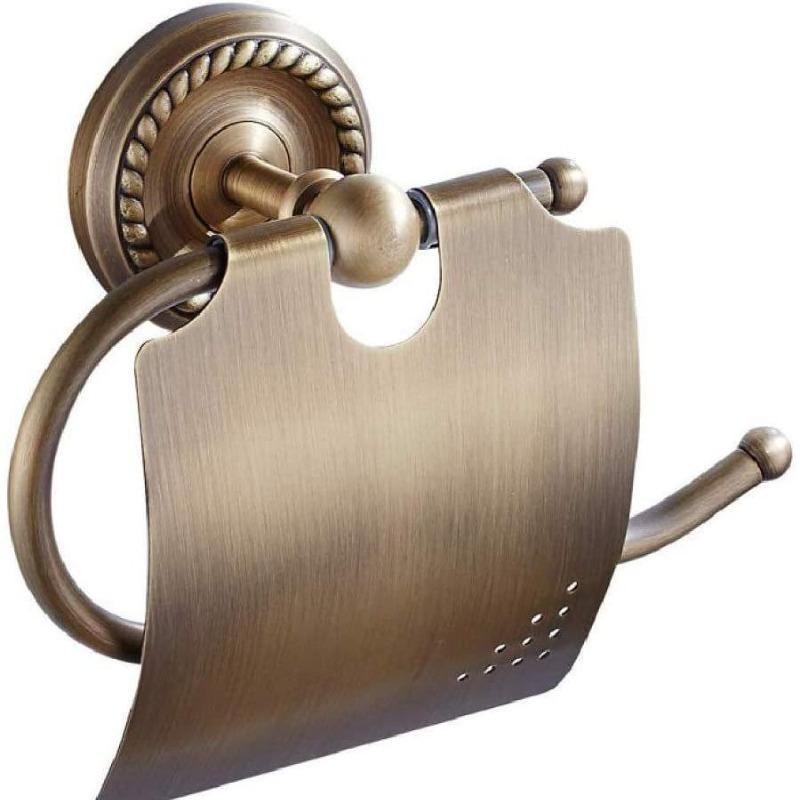 Держатель для туалетной бумаги из твердой латуни с отделкой под старину, аксессуары для ванной комнаты, держатель для туалетной бумаги