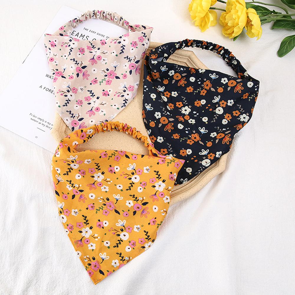 Повязки для волос женские цветочные ткани тюрбан бандана повязка на голову треугольный шарф для волос аксессуары для волос