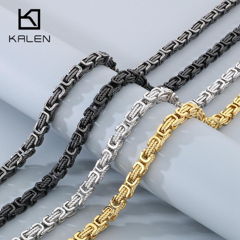 Хип-Хоп Специальная Византийская Цепь Ожерелье для Мужчин Женщин 8ММ Толщины Императорская Цепь Ювелирные Изделия из Нержавеющей Стали Массивный Модный Аксессуар