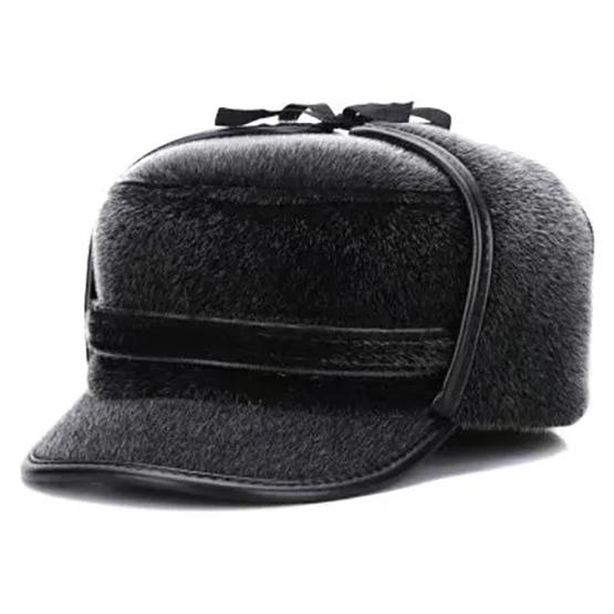 WTEMPO Осенне-зимние ветрозащитные теплые плюшевые шапки мужские однотонные большие размеры универсальные повседневные толстые холодозащитные шапки