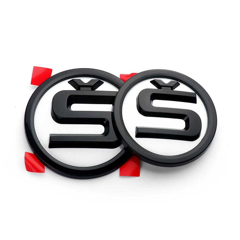 Car Sticker 2pcs 80/90/100mm Car Front Hood Badge Rear Trunk Emblem Sticker for Skoda Rapid Fabia Octavia 2 A7 Yeti Superb 3 A5 