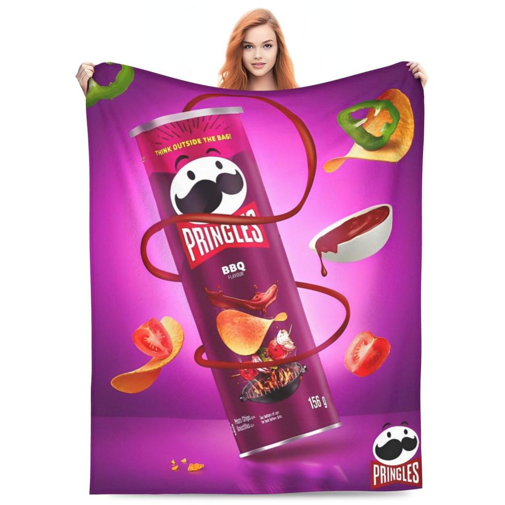 Флисовое одеяло Pringles Чипсы Одеяла-закуски из картофеля для кровати Дивана Супермягкое Стеганое одеяло