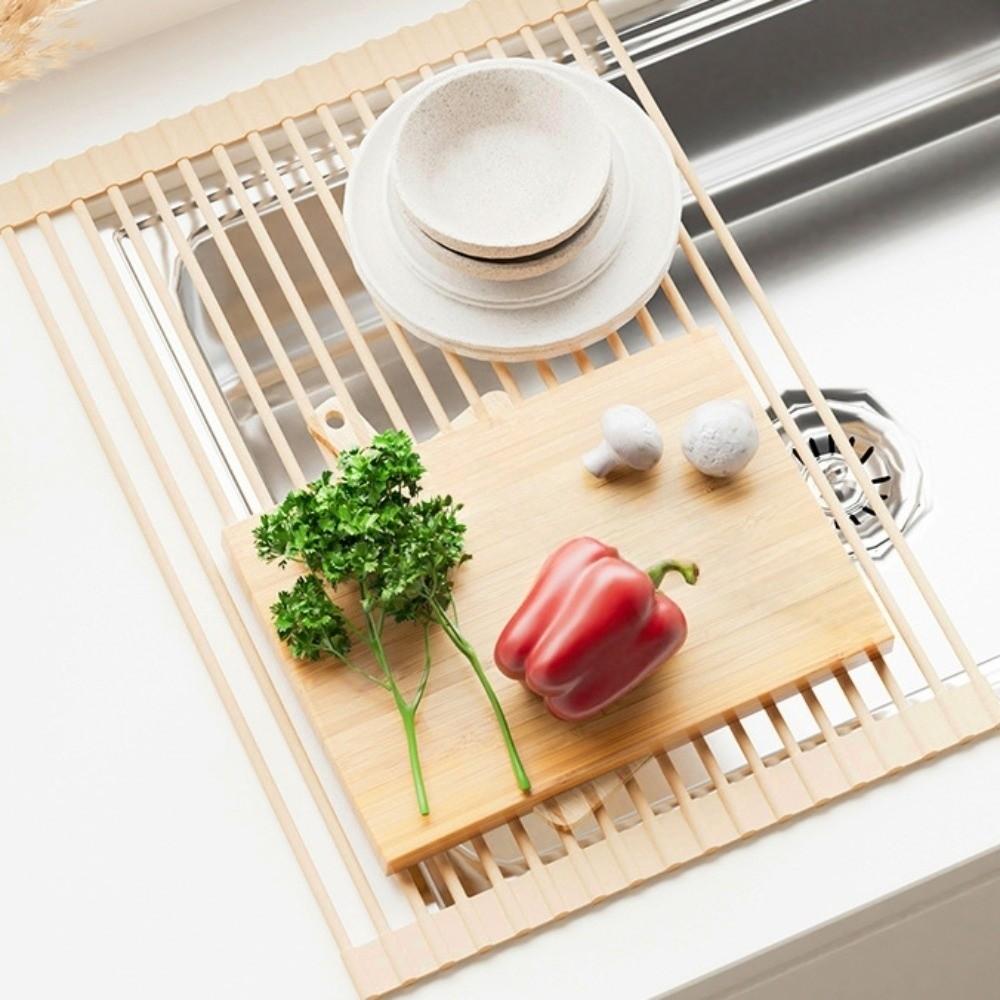 Non-slip Silicone Drainage Board Heat Resistant Roll-Up Drainage Board Kitchen Use