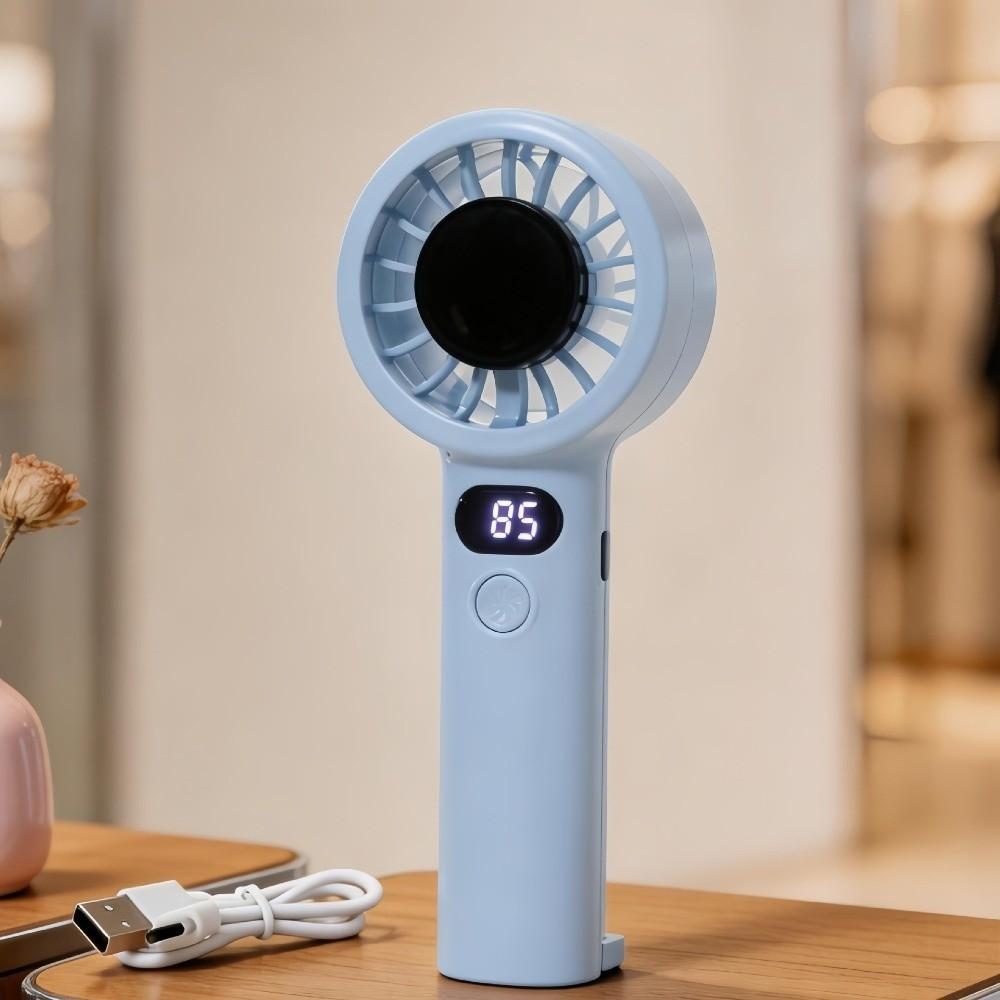 USB Rechargeable Electric Hand Fan with LED Display Highspeed Cooling Fan  Outdoor Travel