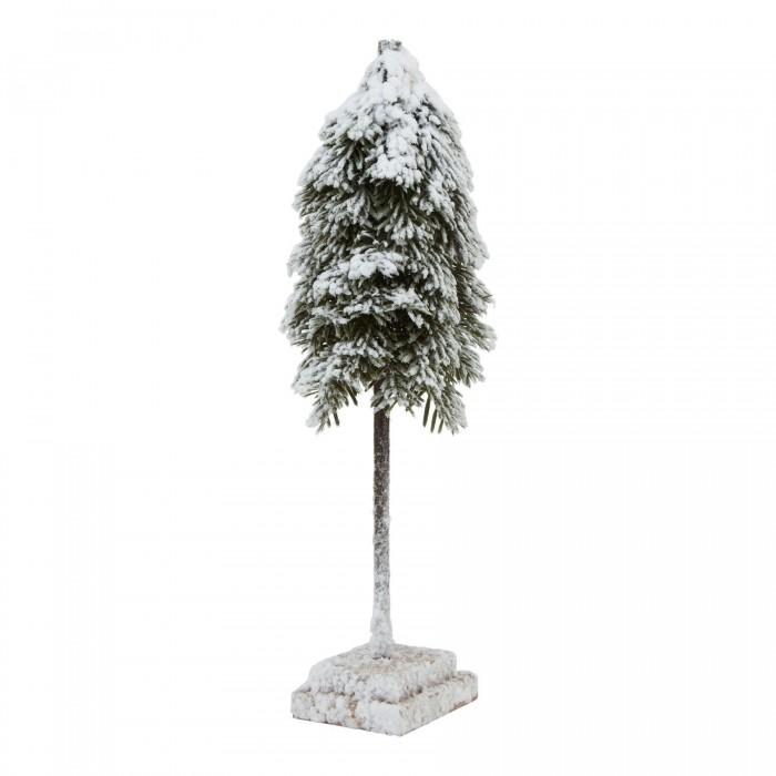 Hill Interiors Snowy Cedar Tree Wooden Block