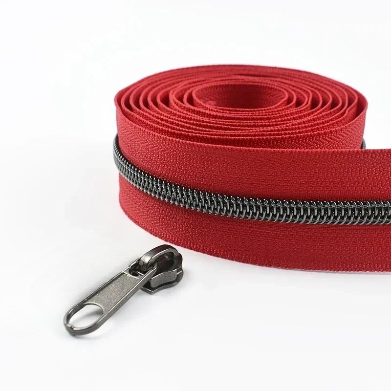 2/3/4/5M Meetee 5# Nylon Coil Zipper Tape + Zippers Slider Head for Garment Sewing Zip Closure Repair Kit Replacement Accessory