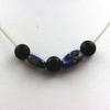 Necklace - A Bijoux - 8 Mm Matte Black Onyx - Lapis Lazuli - Stainless Steel - Length of Your Choice