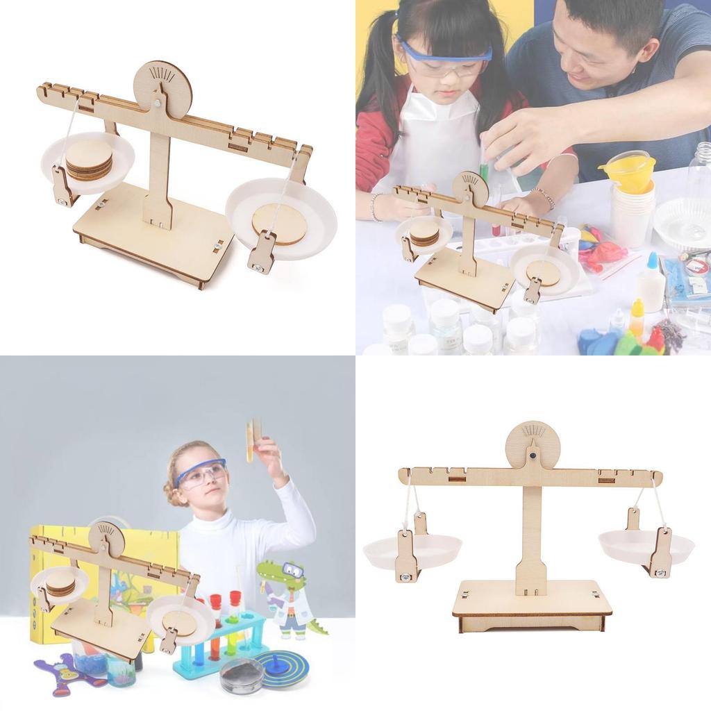 Stem Educational Wooden Diy Science Experiment Balance Scale Kit For Kids