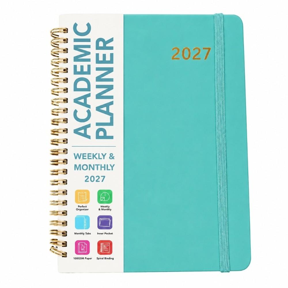 A5 Hard Cover Weekly Monthly Agenda A5 Size Coil Notebook Portable Yearly Planner Daily Schedule