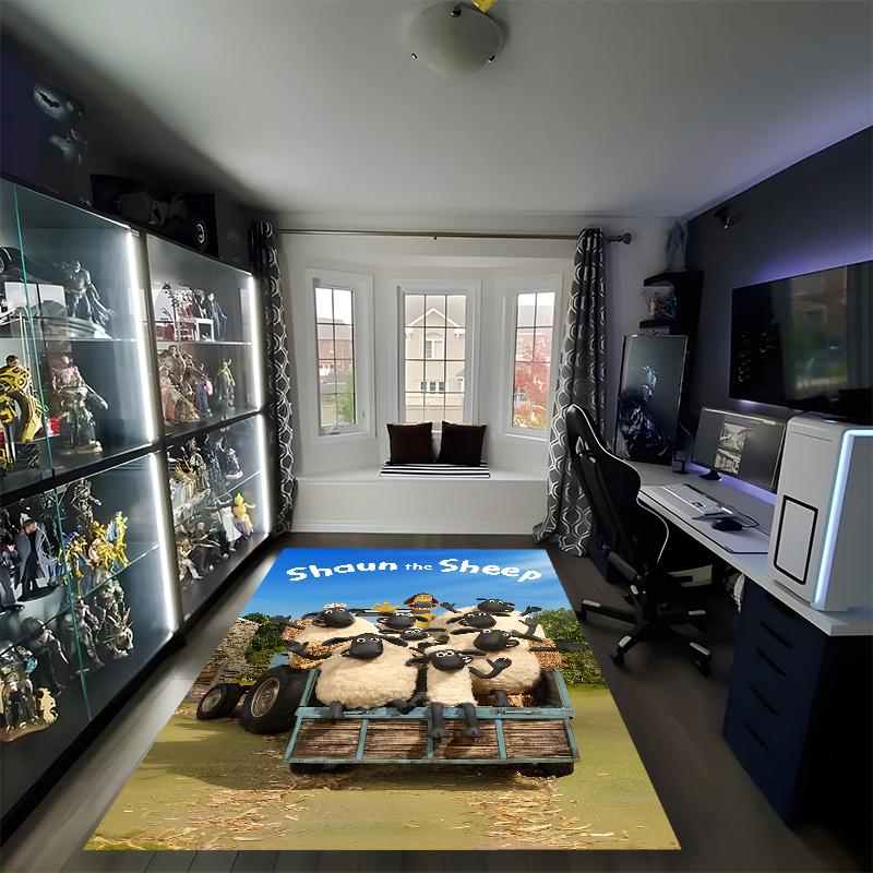 Shaun the Sheep Printed Carpet, Rug for Office Chair Living Room Bedroom Kitchen Room Decor Gifts.