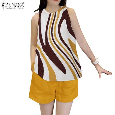 Женские топы и шорты с принтом, повседневные комплекты из двух предметов