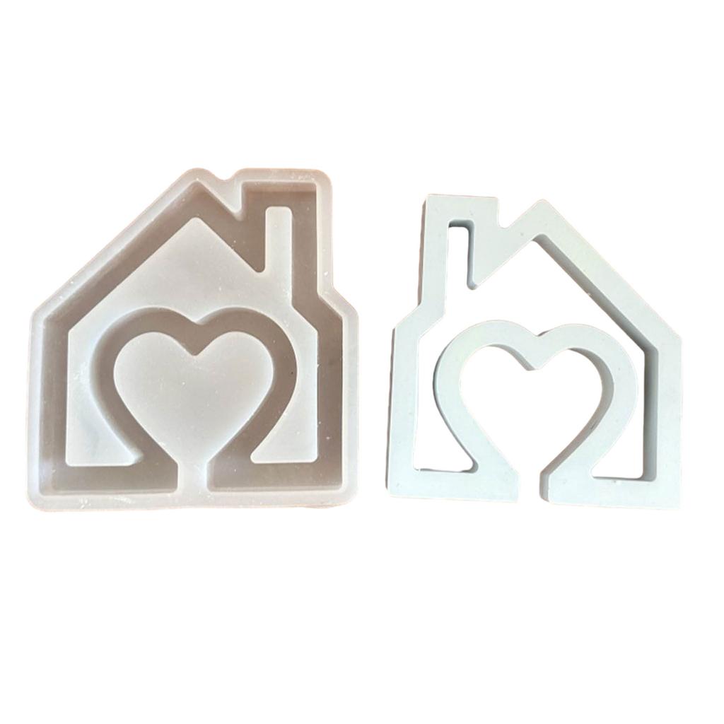 House Shape Silicone Molds Heart House Candle Mold Scented Candle Molds Handmade Soap Molds DIY Candle Making Supplies