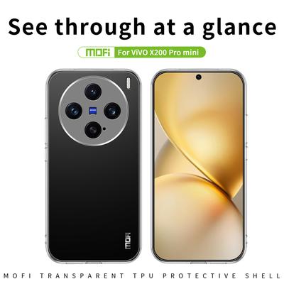 Для vivo X200 Pro mini 5G Прозрачный чехол для телефона MOFI Ультратонкий ТПУ чехол на заднюю панель телефона