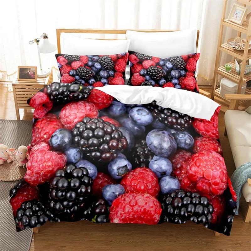 3D Summer Tropical Fruit Duvet Cover with Pillowcase King Full Size Queen Double Bed Quilt Case Linens Single Twin Bedding Sets