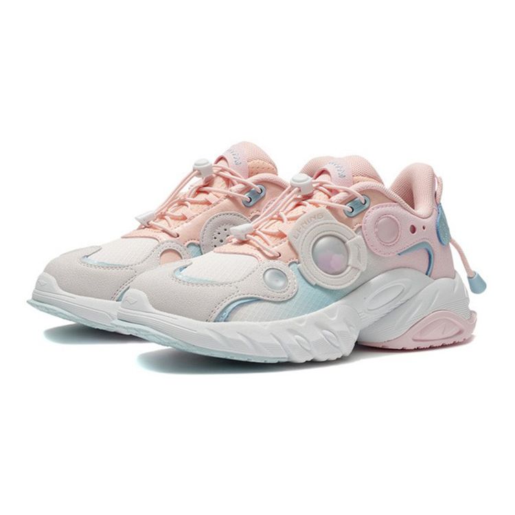 Кроссовки Li Ning Casual Starry Cushioning Non-Slip Wear-Stick с низким верхом для бега Детские кроссовки Sakura-Pink YKCS006-4