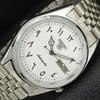 ВИНТАЖНЫЕ ОТРЕМОНТИРОВАННЫЕ МУЖСКИЕ АВТОМАТИЧЕСКИЕ ЧАСЫ SEIKO 5 ЯПОНИЯ БЕЛЫЙ ЦИФЕРБЛАТ a446103-1