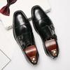 Spring New Brogue Men's Shoes Business Formal Wear Leather Shoes Men's British Black Oxford Shoes with Buckle