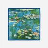 Twill Silk Scarf Woman Nymphaea Painting Square Scarves Wraps Bandana Small Hijab Silk Foulards Tie Headband Neckerchief 53CM