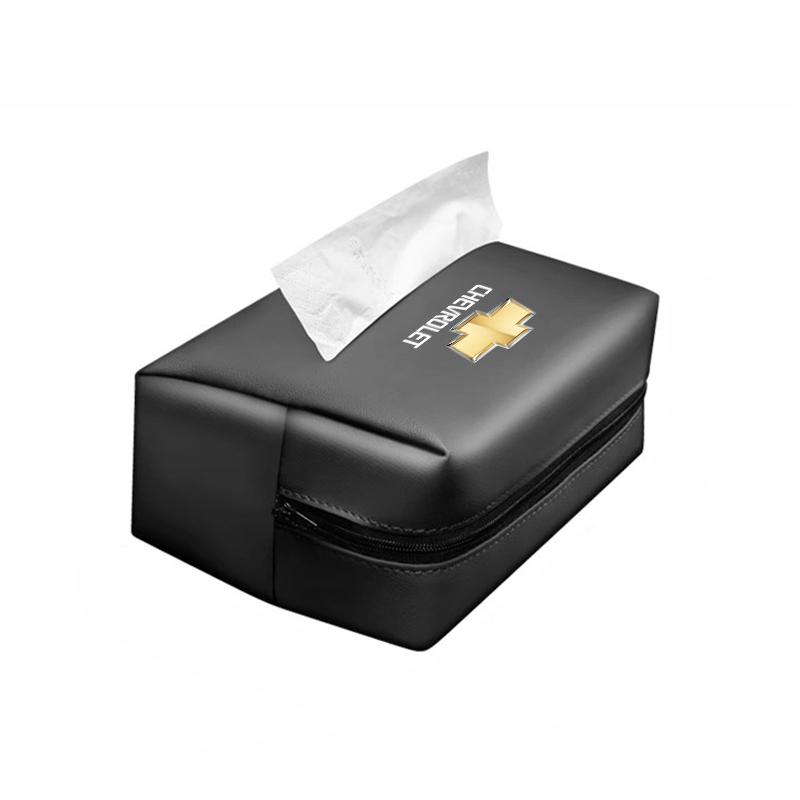 PU Leather Car Tissue Box Holder Interior Accessories Tire Valve For Chevrolet Spark Captiva Cruze Malibu Equinox Trax Camaro