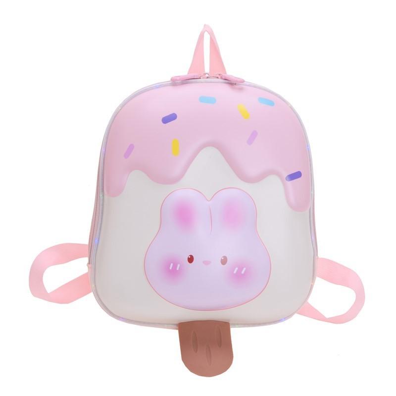 Cute Cartoon Rabbit Pattern Ice Cream Shaped Children Hard Backpack Shell