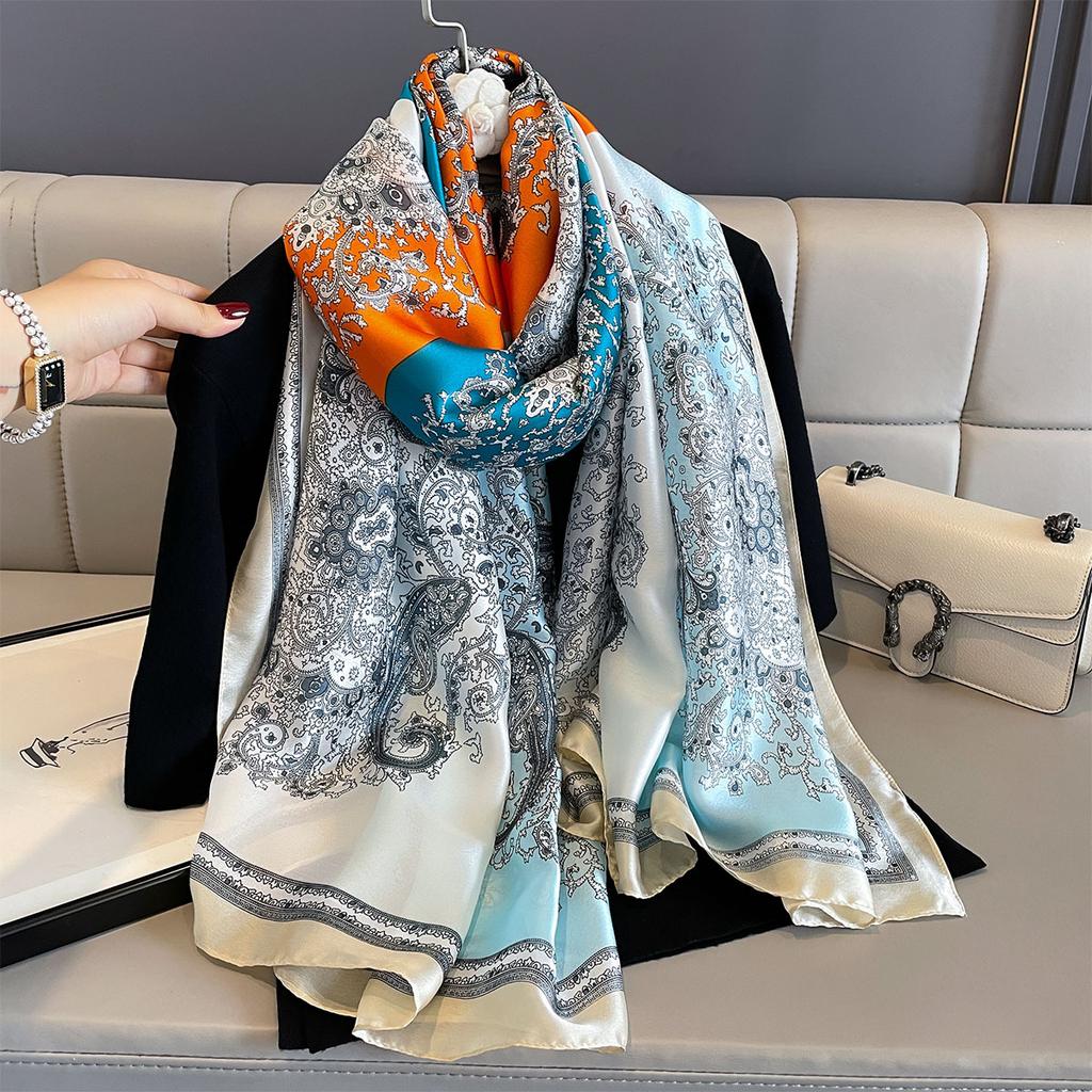 Женские 180*90 см модные красивые мягкие шелковые шарфы женские женские шаль хиджаб накидка платок бандана кашне пляжное парео