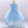 Toddler Christening Embroidery Birthday Baby Girl Ceremony Puff Sleeve Flower Party Princess Wedding Gown Costume