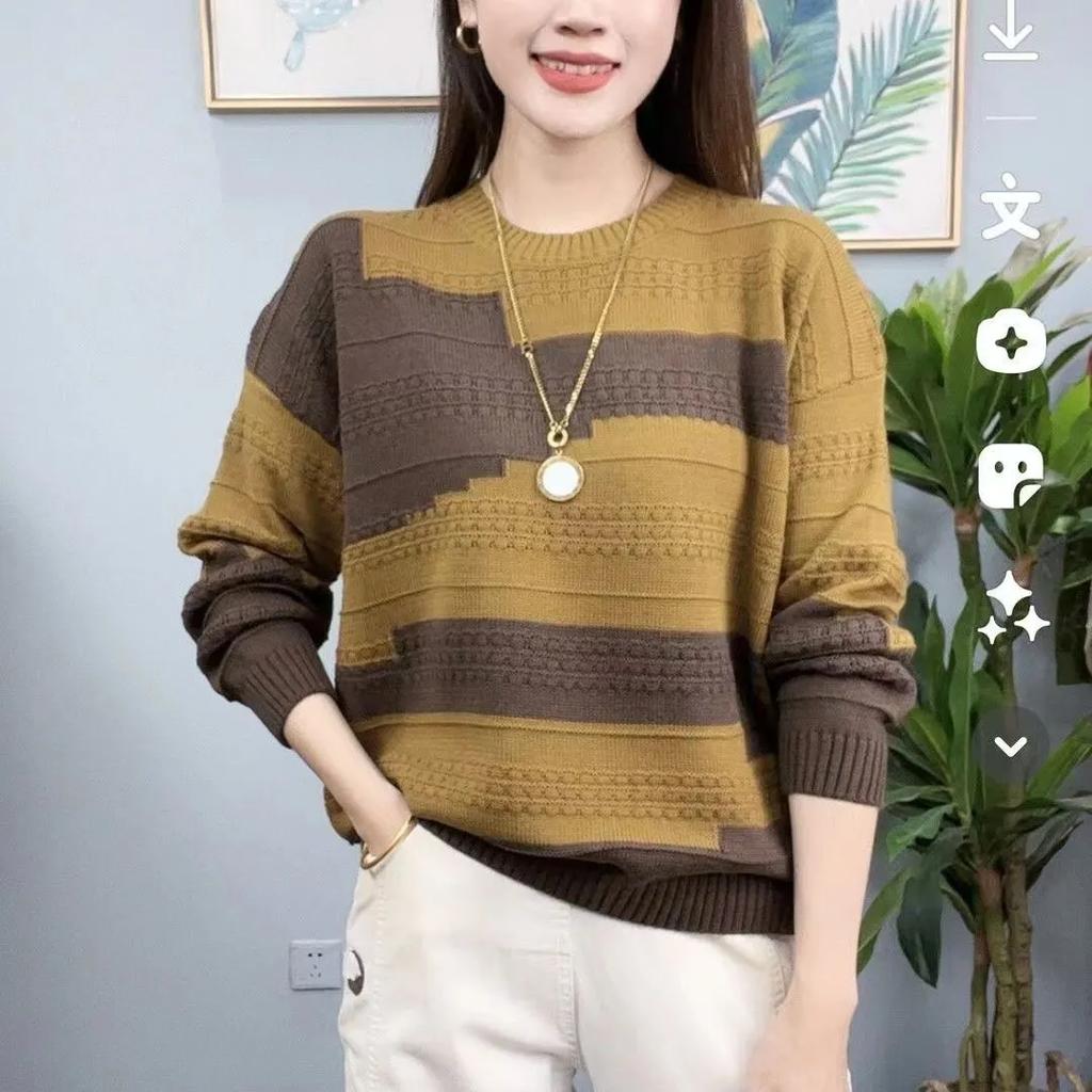 Autumn and Winter Loose Large Size Middle-aged and Elderly Women's Clothing Women's Sweaters Sweater Knitwear Women's Clothing