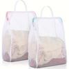 2pcs Honeycomb Mesh Laundry Bags with Handles,Durable Polyester Fabric, Versatile Rectangular Zipper Design for Delicate Clothes