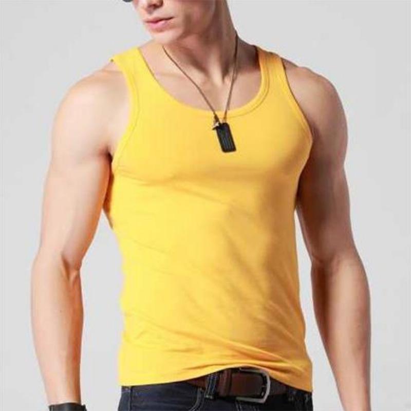 Мужской жилет для спорта и отдыха, сплошной цвет, хлопковый низ, эластичный плотный спортивный жилет для фитнеса, бег с препятствиями, впитывающий пот