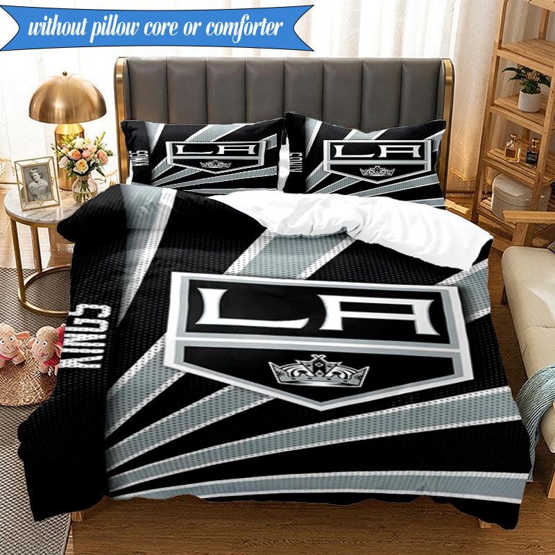 3PCS Los Angeles ice hockey Bedding Set,Including 1pc Duvet Cover And 2pcs Pillowcases Perfect for Bedroom, Dormitory, Fan Christmas gift