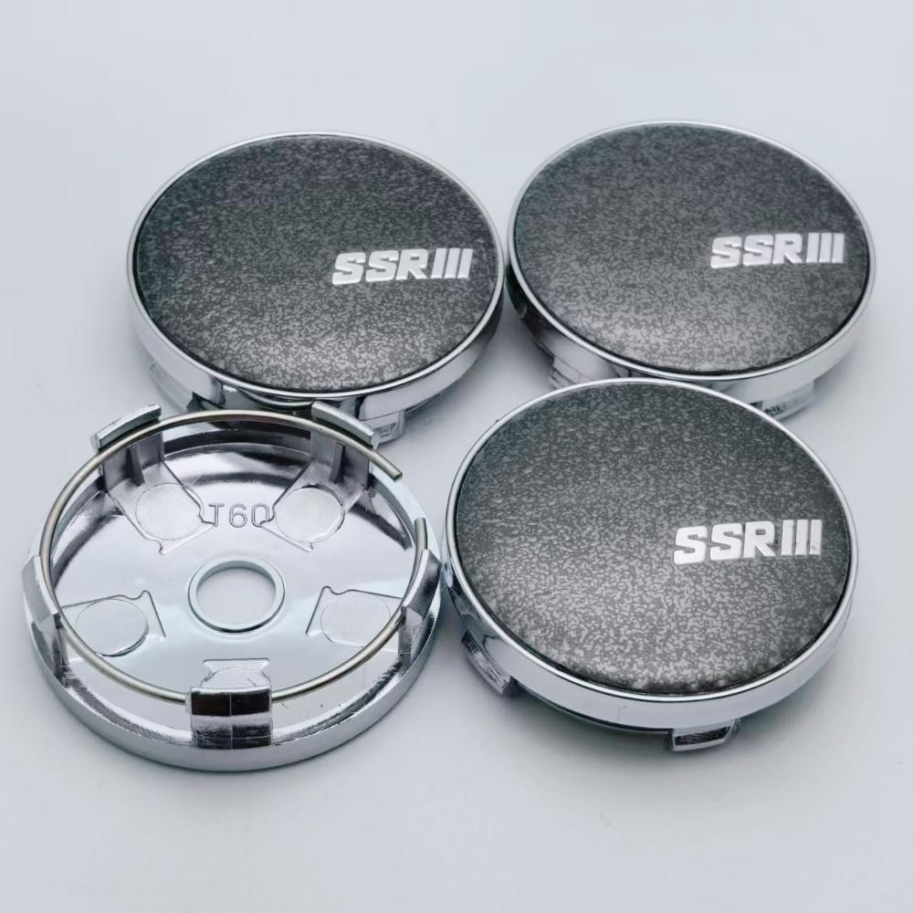 4pcs SSR Logo Emblem Badge Car Wheel Center Caps O.D 60MM I.D 56MM Wheels Hub Cap Rim Hubcaps Dust Cover Replace Car Accessories