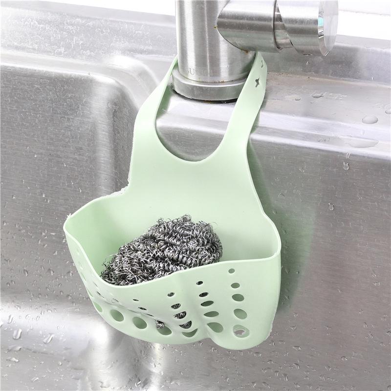 New Sink Shelf Soap Sponge Holder Clip Dish Drainer Drying Rack Silicone Storage Basket Bag Bathroom Holder Kitchen Accessories Tool
